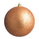 Weihnachtskugel, bronze glitter  Abmessung: &Oslash; 6cm, 12 St./Blister   Info: SCHWER ENTFLAMMBAR
