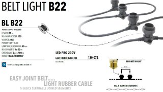 BL B22 100   Kabelfarbe: schwarz   Lampen E27/B22 230V --&gt; Led Pro 230V